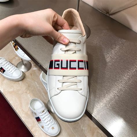 gucci ace stripe ivory shoes